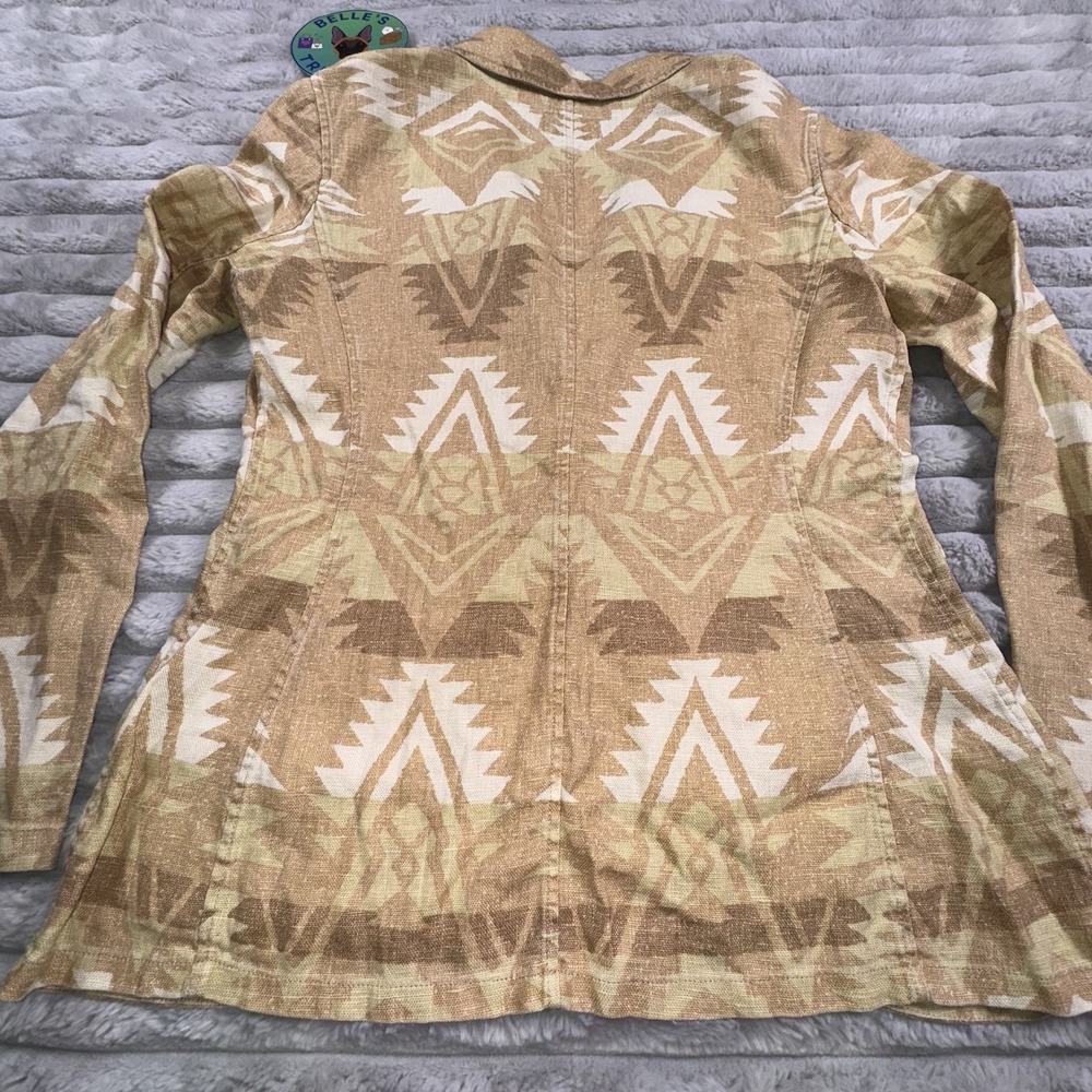 RRL Ralph Lauren Womens Sz 2 100% Linen Aztec Unstructured Blazer Jacket $790 - Picture 12 of 15